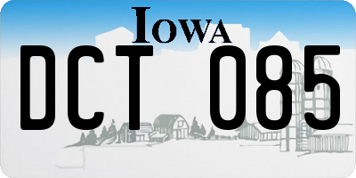 IA license plate DCT085