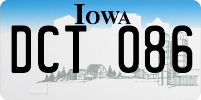 IA license plate DCT086