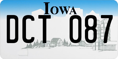 IA license plate DCT087
