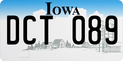 IA license plate DCT089