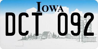 IA license plate DCT092