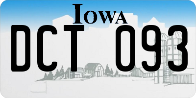 IA license plate DCT093