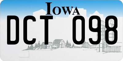 IA license plate DCT098