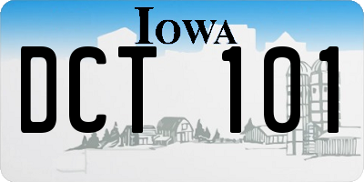 IA license plate DCT101