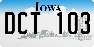 IA license plate DCT103