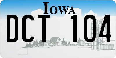 IA license plate DCT104