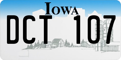 IA license plate DCT107