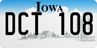 IA license plate DCT108
