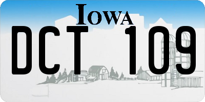 IA license plate DCT109