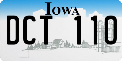 IA license plate DCT110