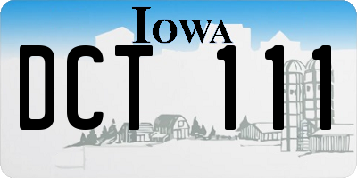 IA license plate DCT111