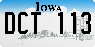 IA license plate DCT113