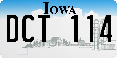 IA license plate DCT114