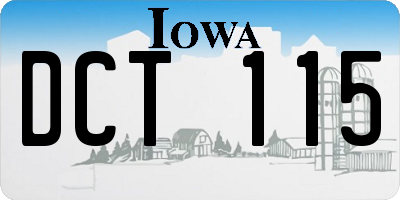 IA license plate DCT115