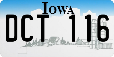 IA license plate DCT116