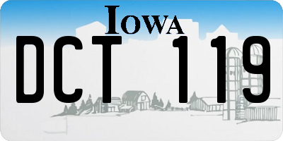 IA license plate DCT119