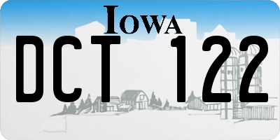 IA license plate DCT122