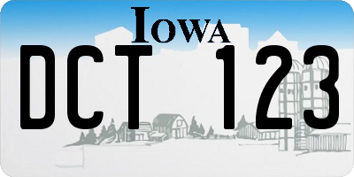 IA license plate DCT123