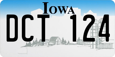 IA license plate DCT124
