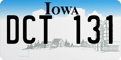 IA license plate DCT131