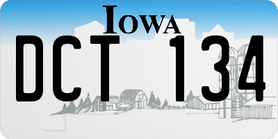 IA license plate DCT134