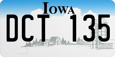IA license plate DCT135
