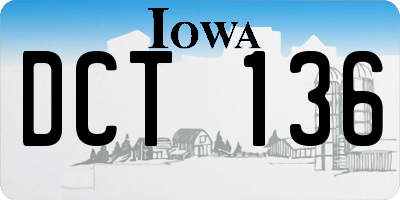 IA license plate DCT136