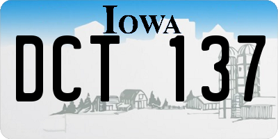IA license plate DCT137