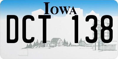 IA license plate DCT138