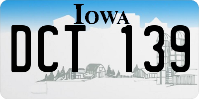 IA license plate DCT139