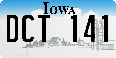 IA license plate DCT141