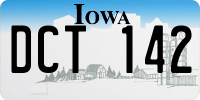 IA license plate DCT142