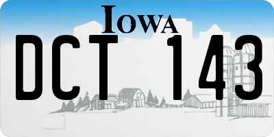 IA license plate DCT143