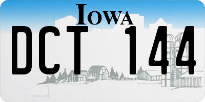 IA license plate DCT144