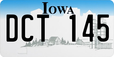 IA license plate DCT145