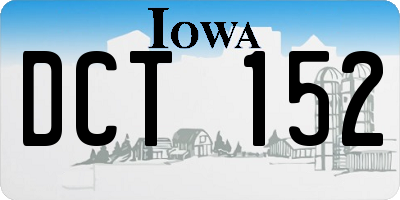 IA license plate DCT152