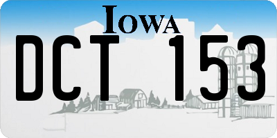 IA license plate DCT153