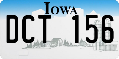 IA license plate DCT156