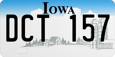 IA license plate DCT157