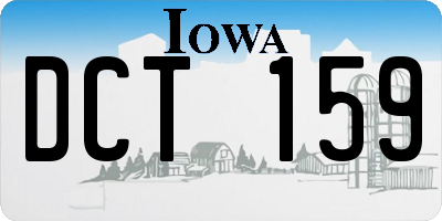 IA license plate DCT159