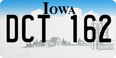IA license plate DCT162