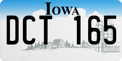 IA license plate DCT165
