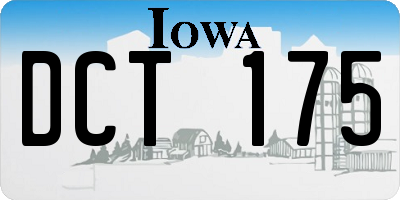IA license plate DCT175