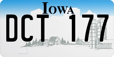 IA license plate DCT177