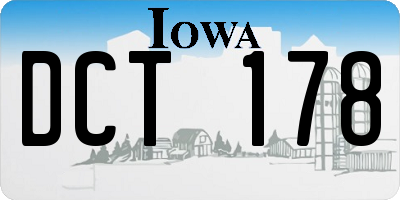 IA license plate DCT178