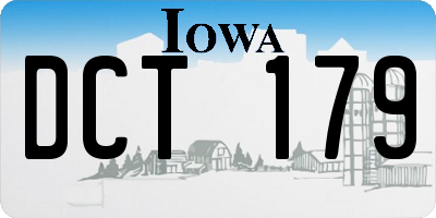 IA license plate DCT179