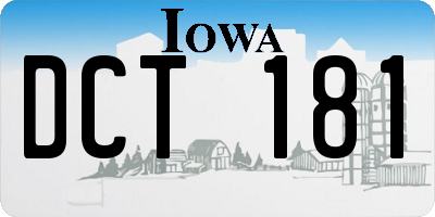IA license plate DCT181
