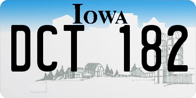 IA license plate DCT182