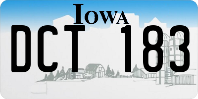 IA license plate DCT183