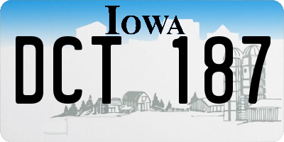IA license plate DCT187
